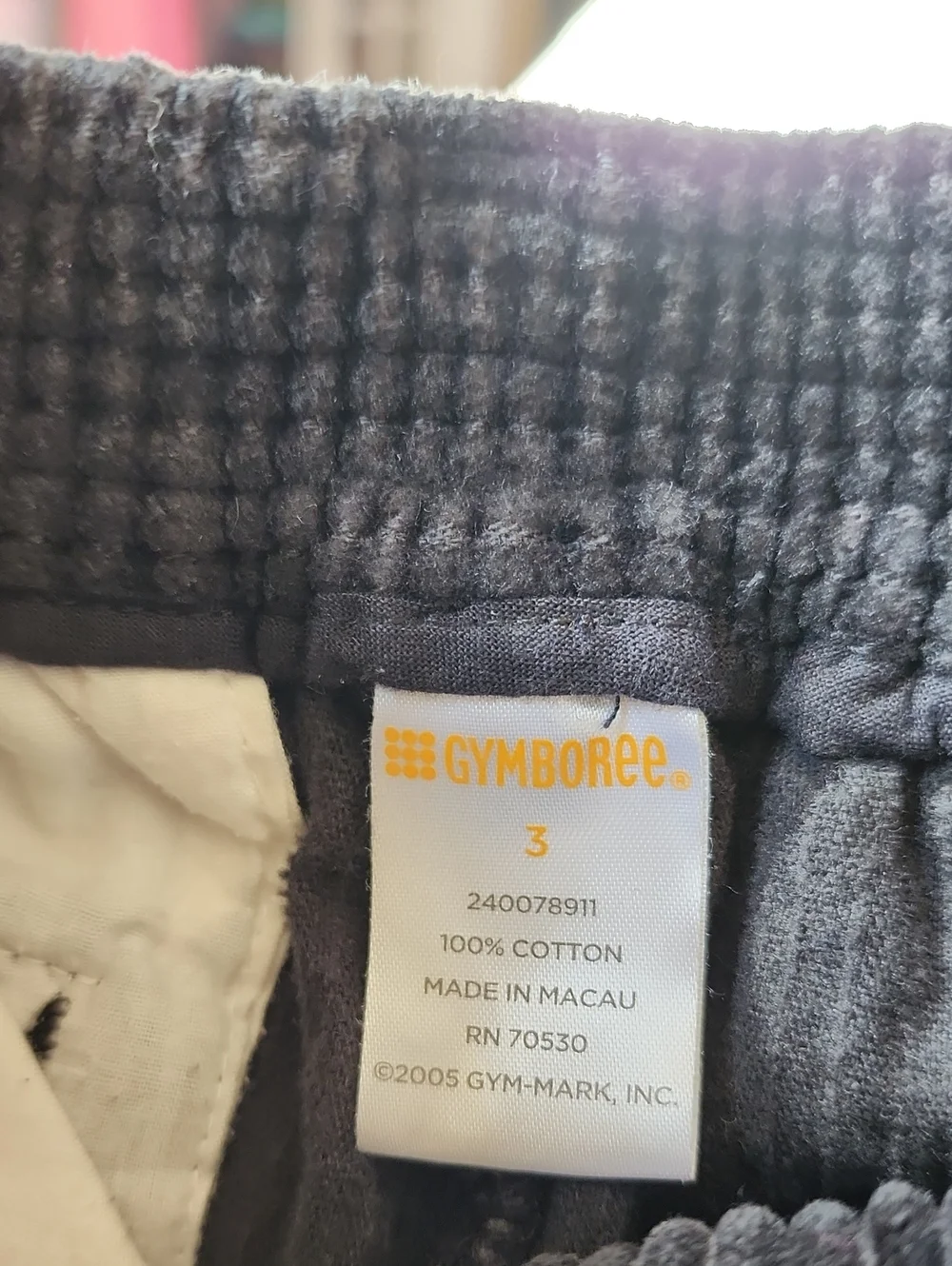3T Vintage Gymboree Black Pleat Front Loose Fit Corduroy Pants
